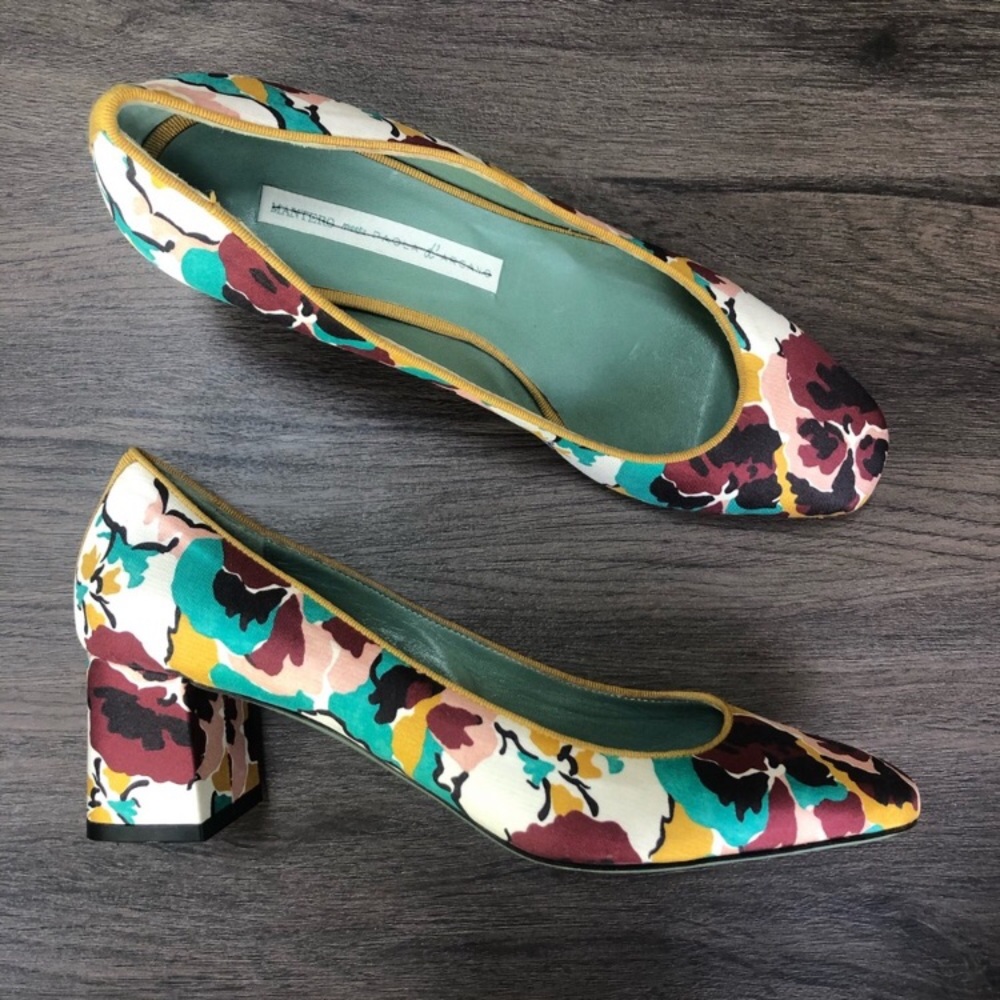 Paola d’ Arcano Anthropologie Floral Pump Heels